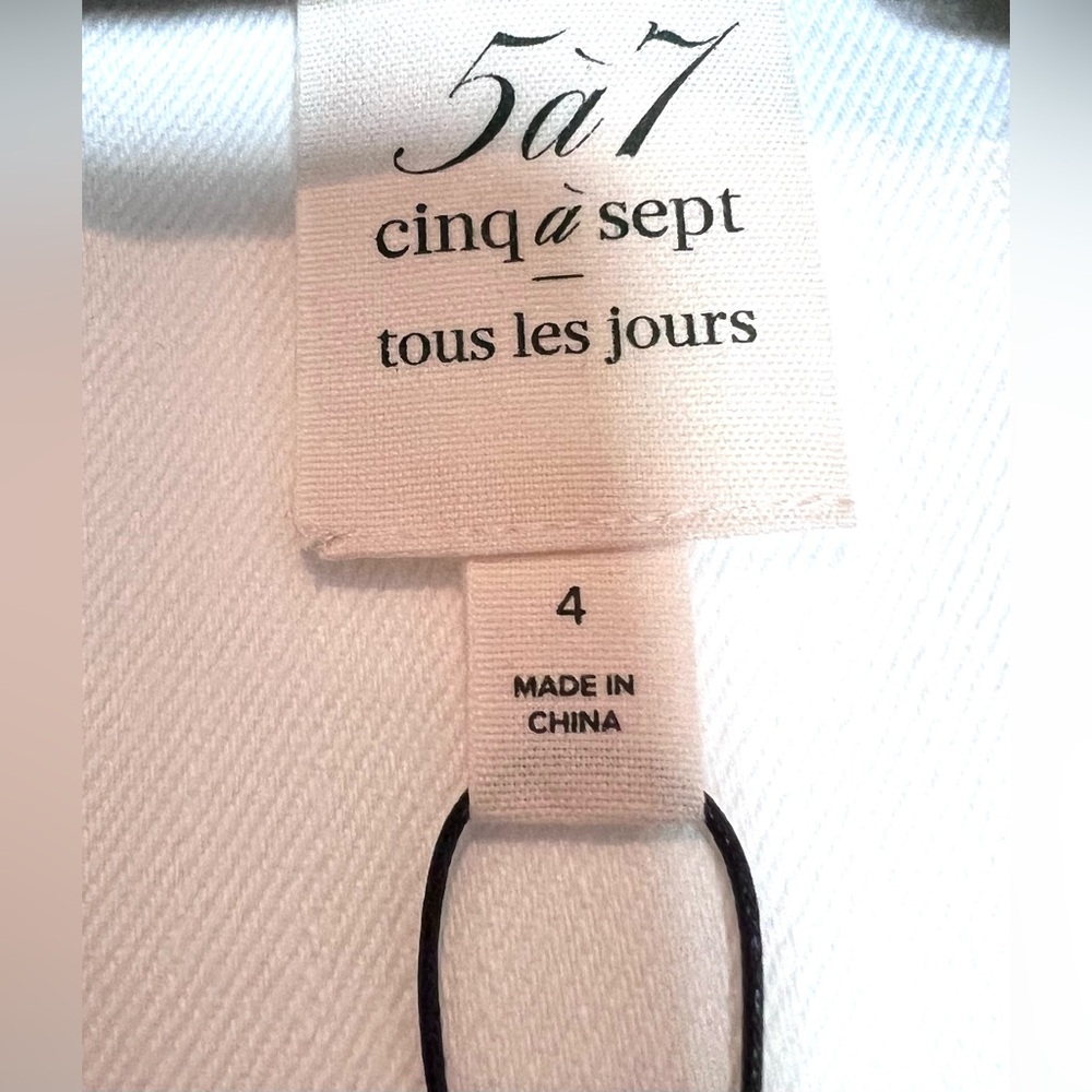 Cinq a Sept Elegant White Lace-Trimmed Women's Blazer Cotton Blend Size 4 NWT - Picture 3 of 7
